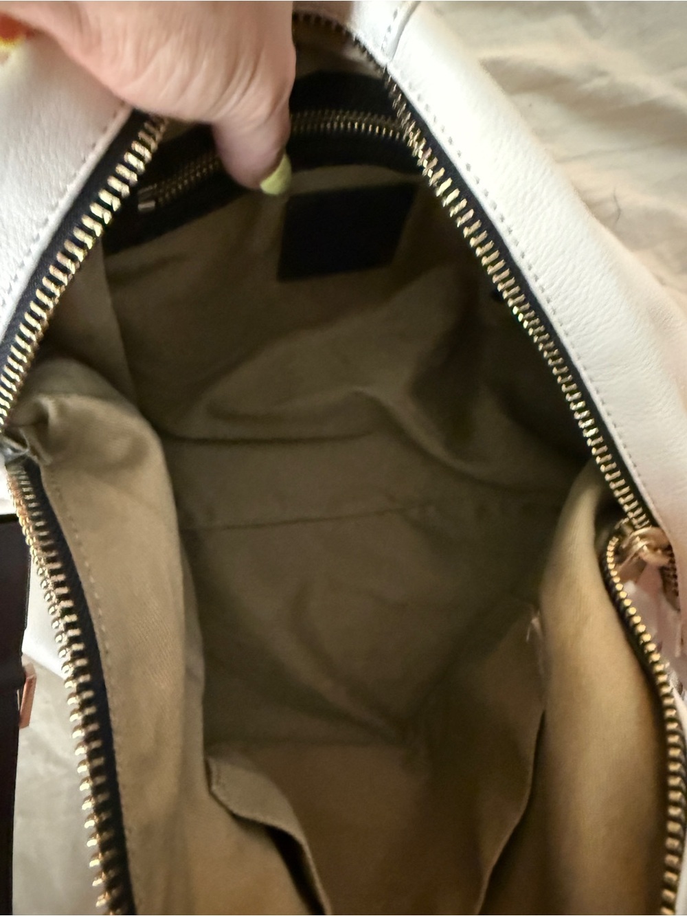 All Saints Edbury White Fringe Leather Shoulder Bag with Black Strap - Picture 4 of 6